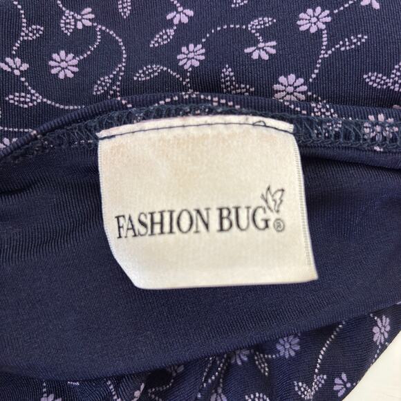 Fashion Bug Vintage Floral Blouse | Women’s XL | Blue Button Front Top - Picture 9 of 14